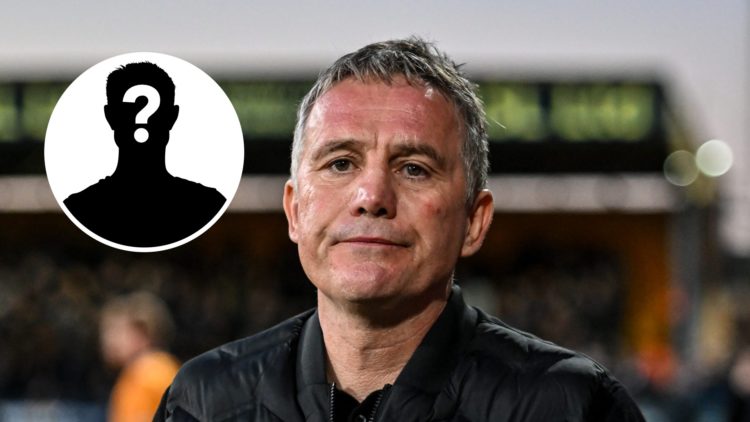 Wrexham manager Phil Parkinson. Inset, mystery player graphic.