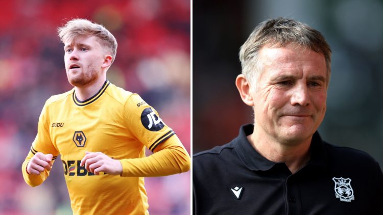Split Image of Tommy Doyle of Wolverhampton Wanderers in action during the Premier League match between Southampton FC and Wolverhampton Wanderers,...