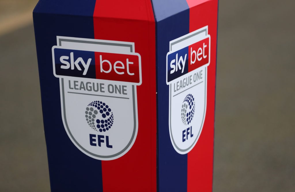 Detailed view of the SkyBet League One logo during the Sky Bet League One match between Oxford United and Coventry City