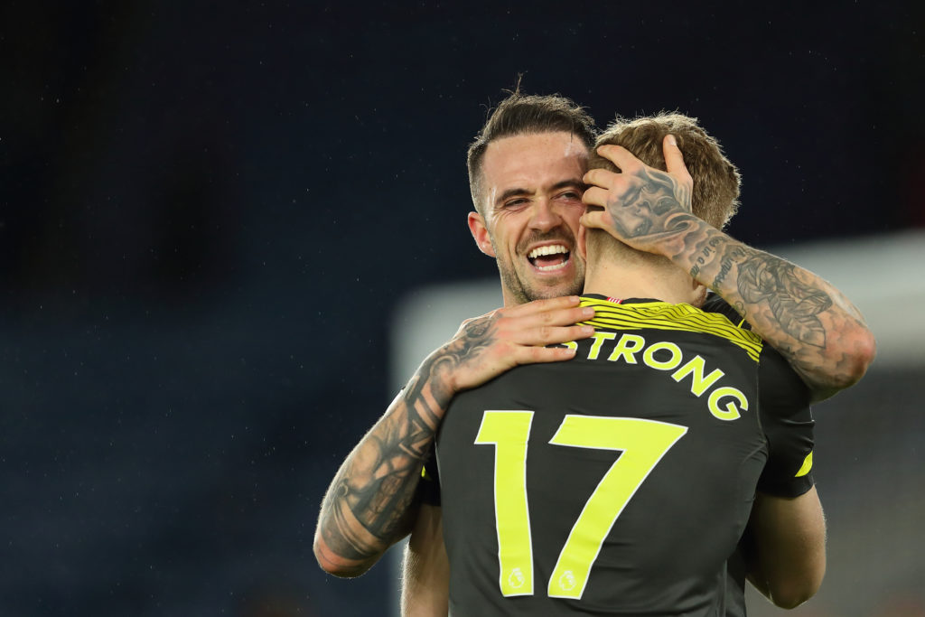 Southampton's Danny Ings and Stuart Armstrong celebrate beating Leicester City.
