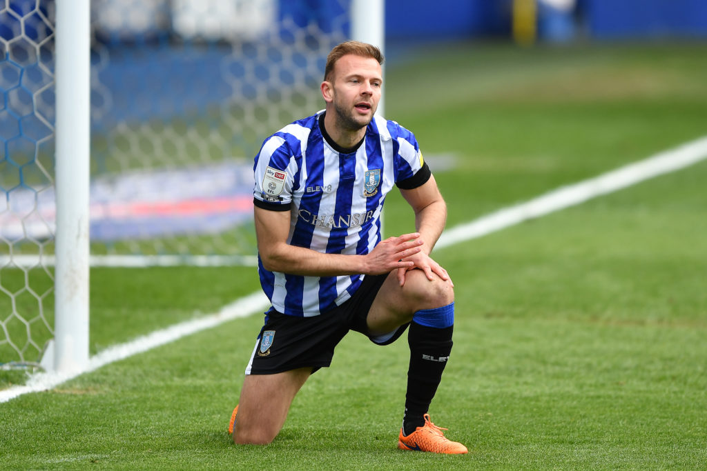 Sheffield Wednesday's Jordan Rhodes in action v Nottingham Forest.