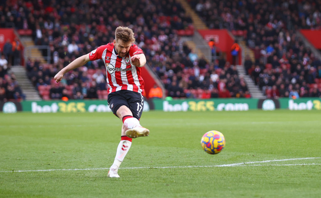 Stuart Armstrong in action during Southampton v Everton in the Premier League clash.