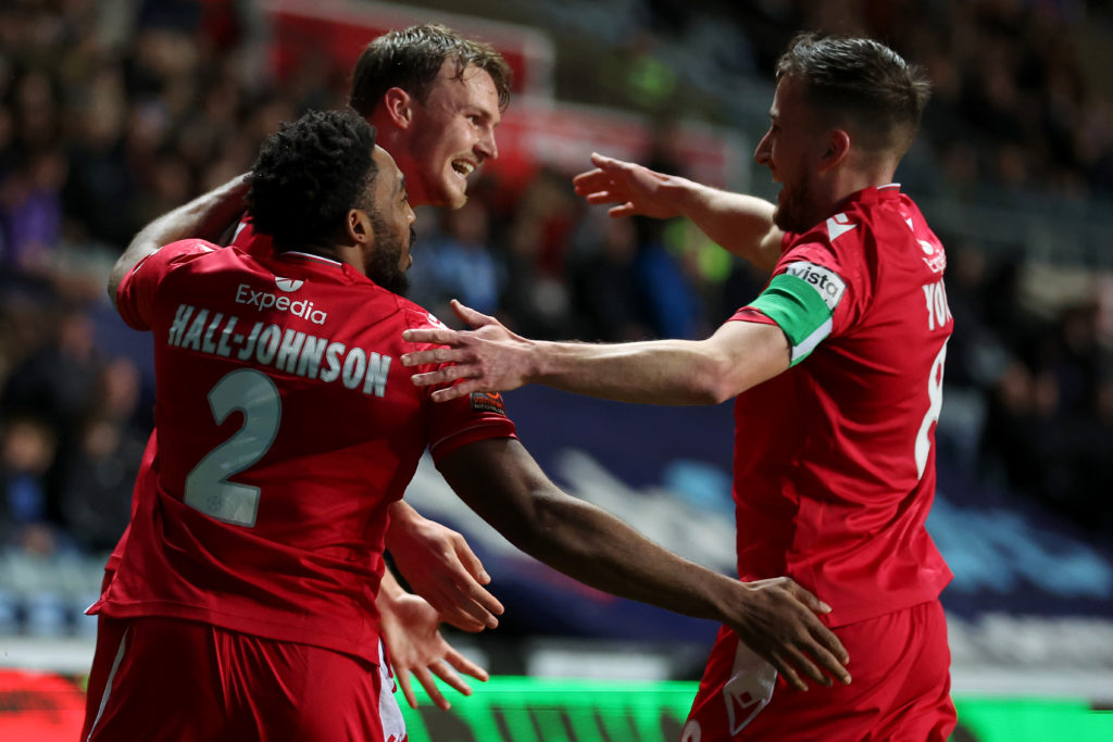 Image of Sam Dalby celebrating a goal for Wrexham