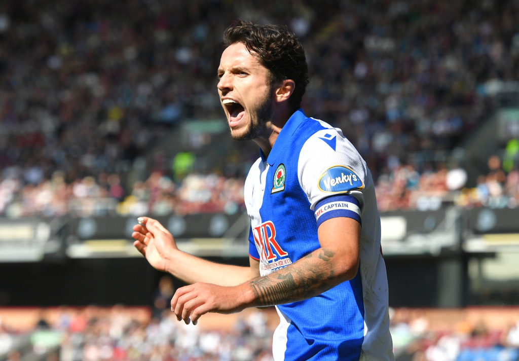 Blackburn Rovers captain Lewis Travis in action against Burnley.