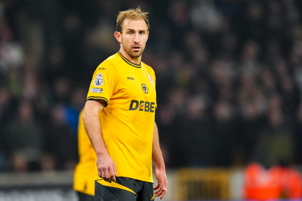 Craig Dawson in action during Wolverhampton Wanderers FC v Southampton FC in the Premier League clash.
