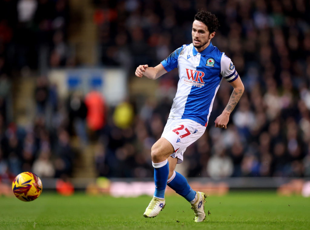 Blackburn Rovers midfielder Lewis Travis in action against Preston North End in the Sky Bet Championship.