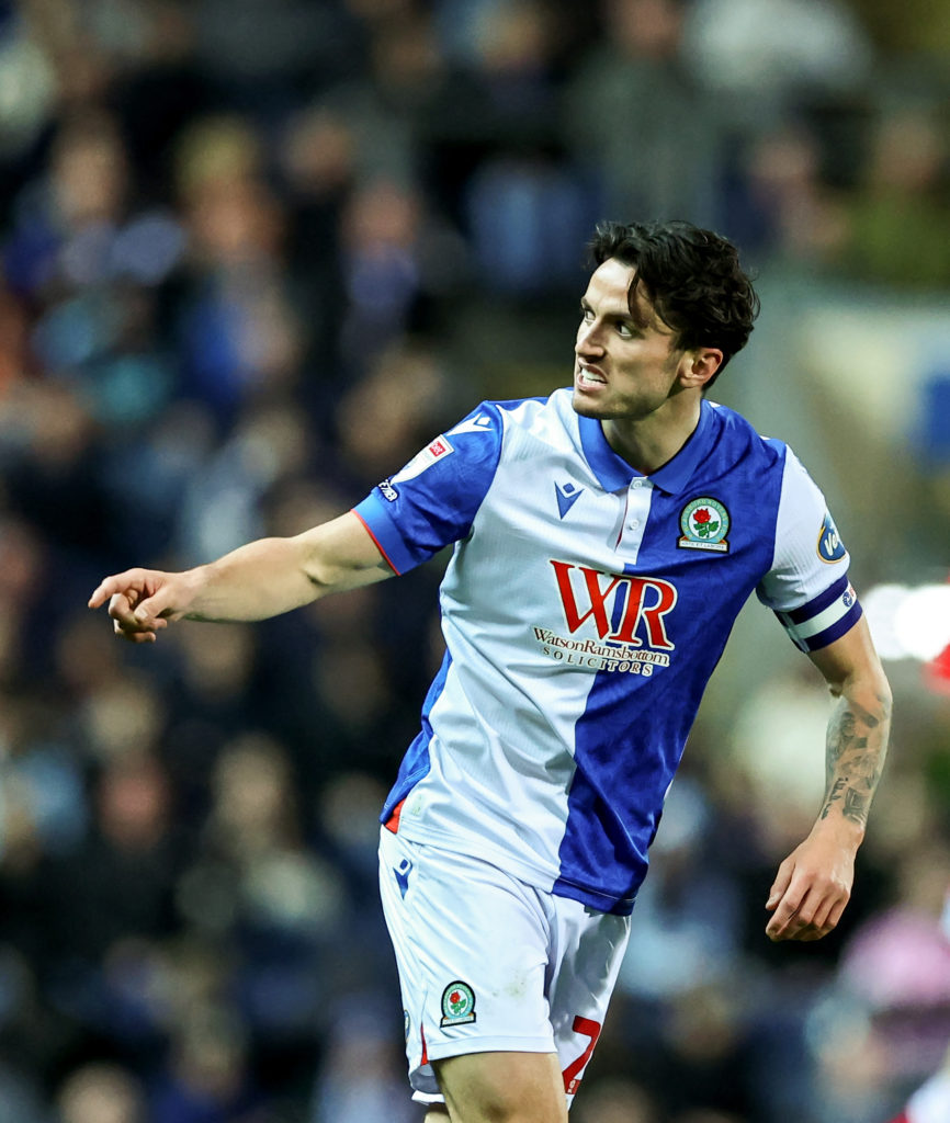 Lewis Travis in action during Blackburn Rovers FC v Middlesbrough FC in the Sky Bet Championship clash.