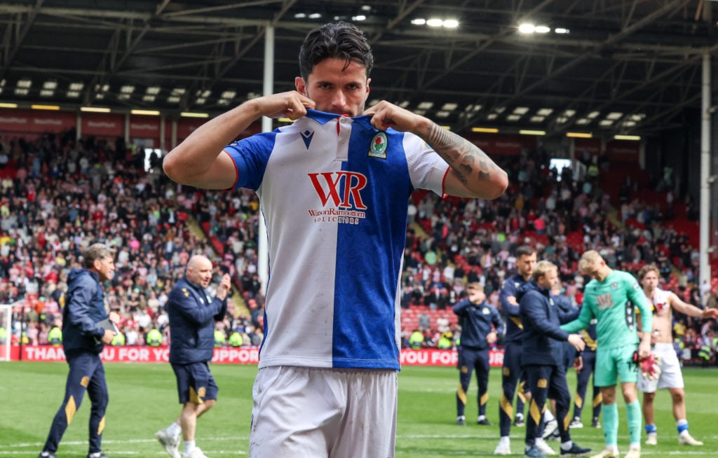 Blackburn Rovers captain Lewis Travis at the full-time whistle against Sheffield United.