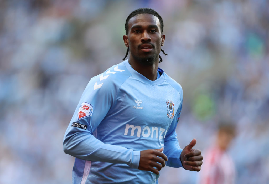 Coventry City's Haji Wright in action against v AFC Sunderland.