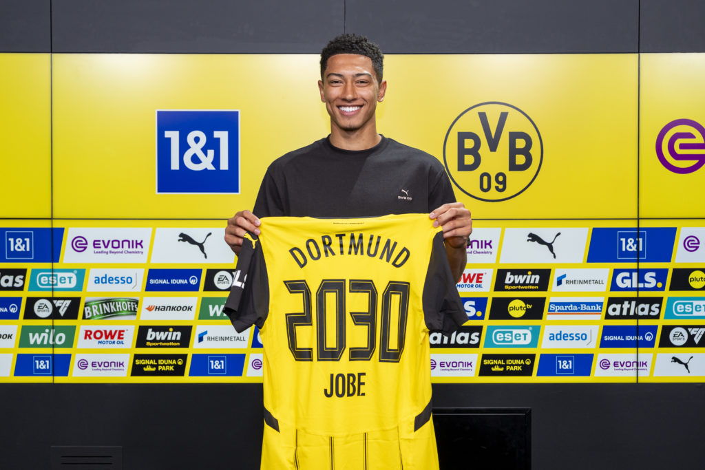 Jobe Bellingham after completing his £32million move from Sunderland to Borussia Dortmund.