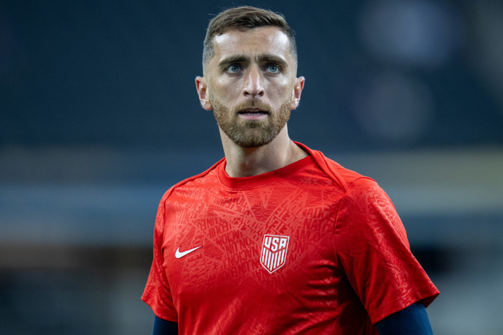 United States goalkeeper Matt Turner warms up before facing Haiti.