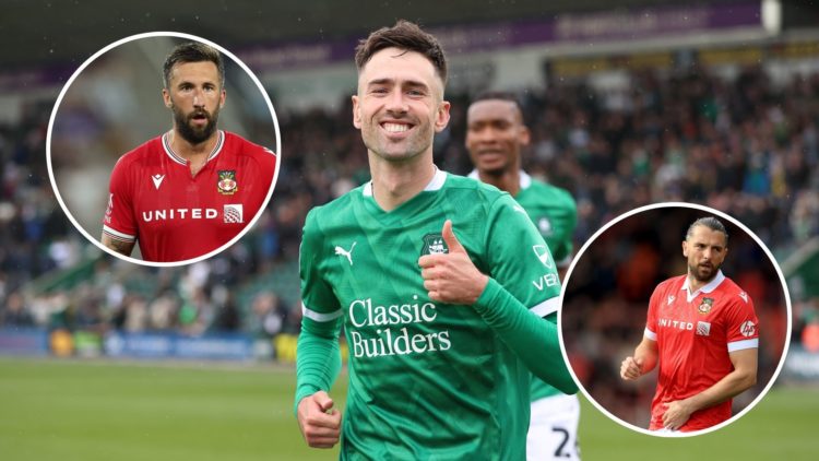 Image of Ryan Hardie of Plymouth Argyle reacts during the Sky Bet Championship match between Plymouth Argyle FC and Sheffield United, Insets of Oll...