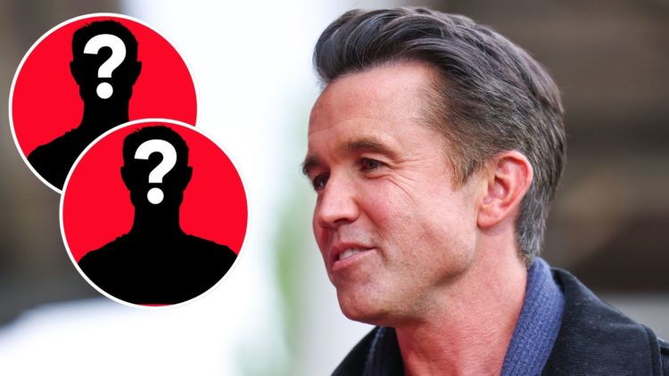 Image of Rob McElhenney co-owner of Wrexham ahead od the Sky Bet League One match between Wrexham AFC and Charlton Athletic, Insets of two mystery ...