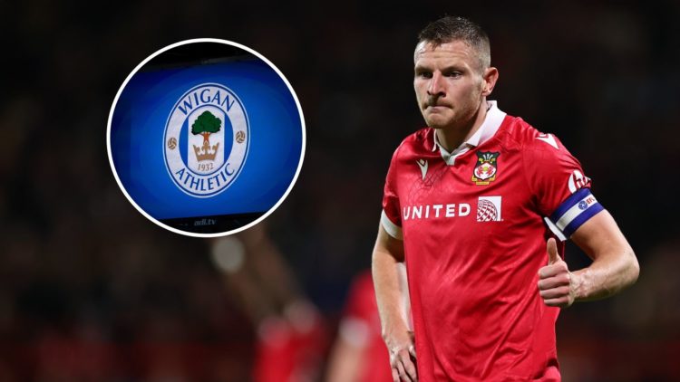 Image of Paul Mullin of Wrexham during the Bristol Street Motors Trophy match between Wrexham and Wolverhampton Wanderers U21, inset of The electro...