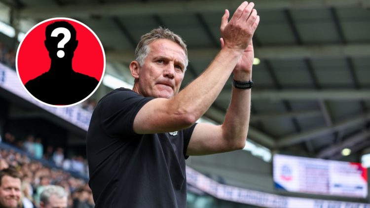 Image of Wrexham manager Phil Parkinson applauds the fans during the Sky Bet League One match between Bolton Wanderers FC and Wrexham, Inset of a m...