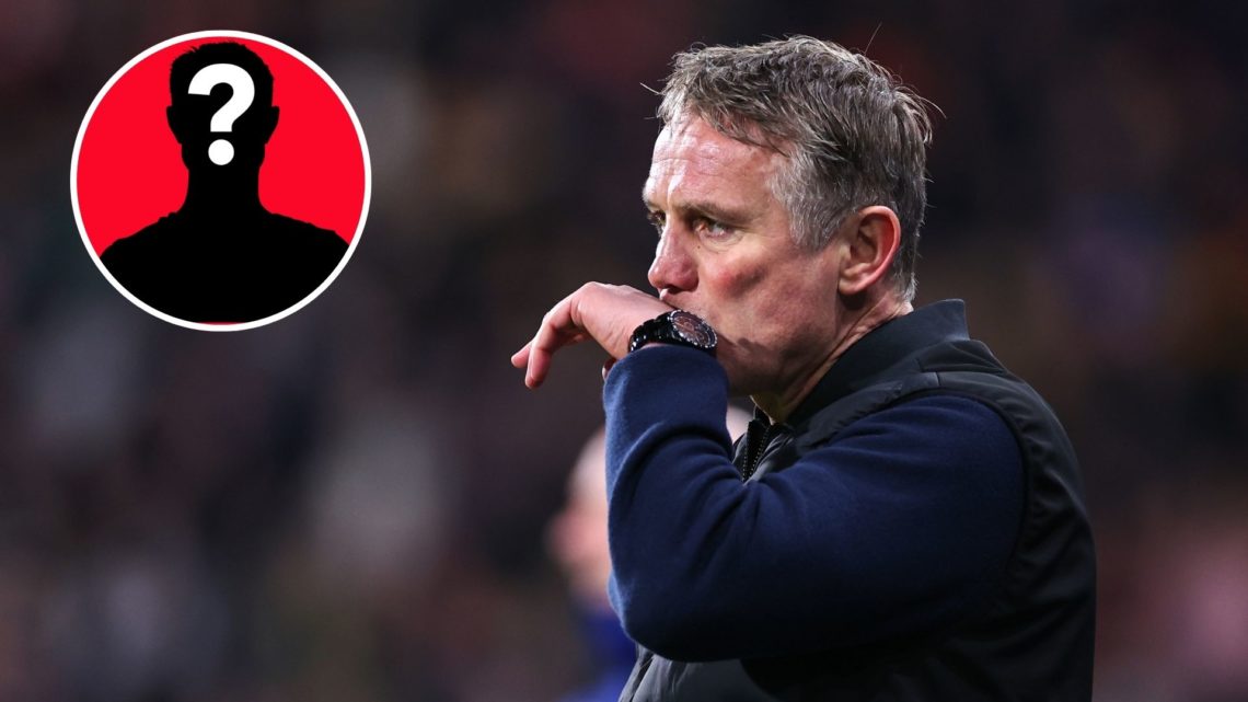 Image of Phil Parkinson manager / head coach of Wrexham during the Sky Bet League One match between Huddersfield Town AFC and Wrexham, inset of a m...