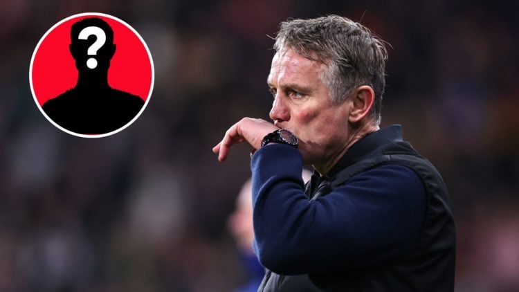 Image of Phil Parkinson manager / head coach of Wrexham during the Sky Bet League One match between Huddersfield Town AFC and Wrexham, inset of a m...