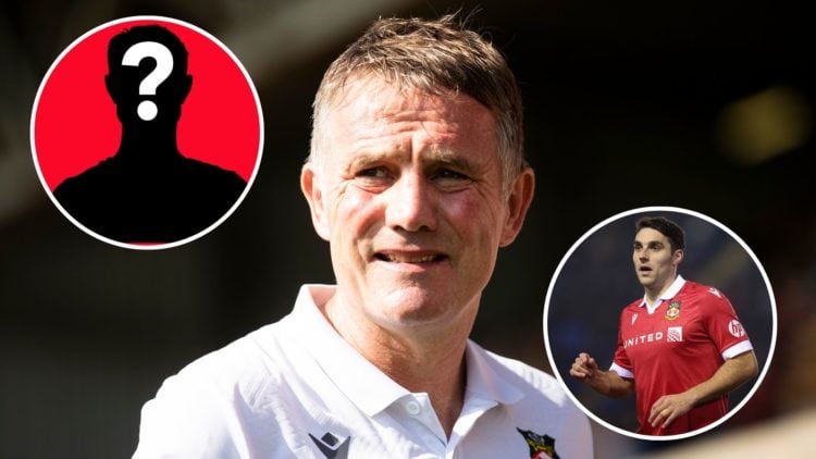 Image of Phil Parkinson, Manager of Wrexham AFC looks on during the Sky Bet League Two match between Wrexham and Doncaster Rovers, insets of Matty ...