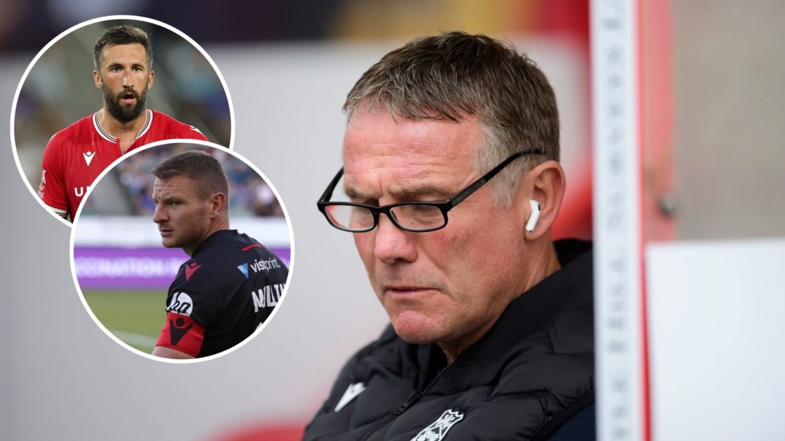 Image of Phil Parkinson, manager of Wrexham during the pre-match warm-up prior to during the Sky Bet League One match between Lincoln City FC and W...
