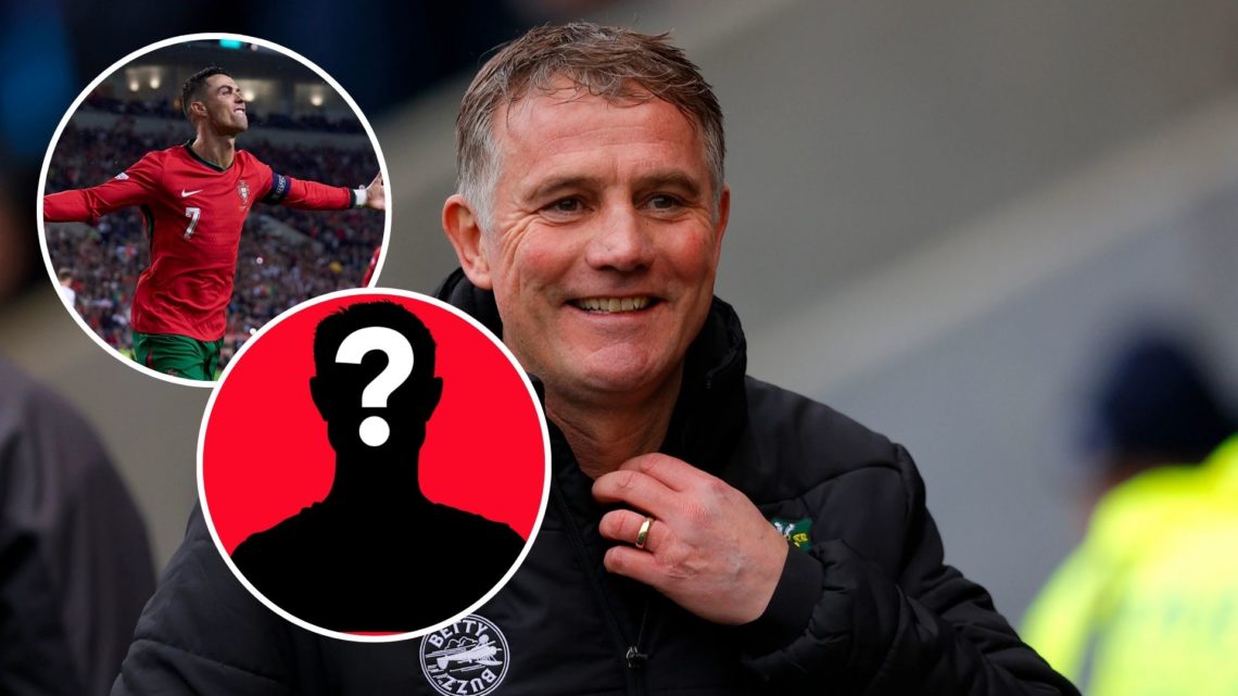 Image of Wrexham manager Phil Parkinson looks on during the Emirates FA Cup Third Round match between Shrewsbury Town and Wrexham, Inset of Cristia...