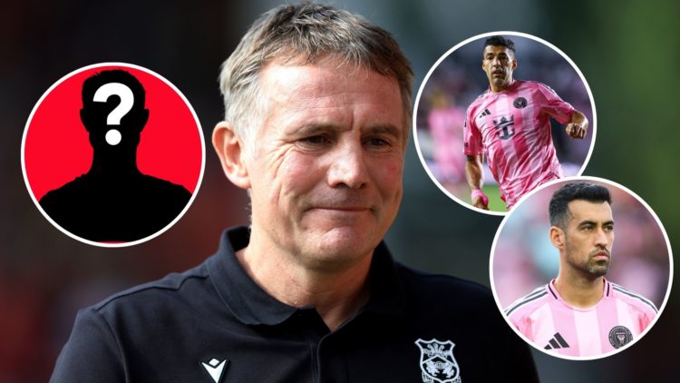 Image of Phil Parkinson, Manager of Wrexham AFC, looks on prior to the Sky Bet League One match between Wrexham AFC and Shrewsbury Town, Insets of ...