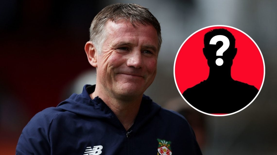 Image of Phil Parkinson, Manager of Wrexham smiles prior to the Vanarama National League match between Wrexham and Notts County, Inset of a mystery...