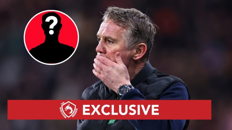 Image of Phil Parkinson manager / head coach of Wrexham during the Sky Bet League One match between Huddersfield Town AFC and Wrexham, Insets of a ...