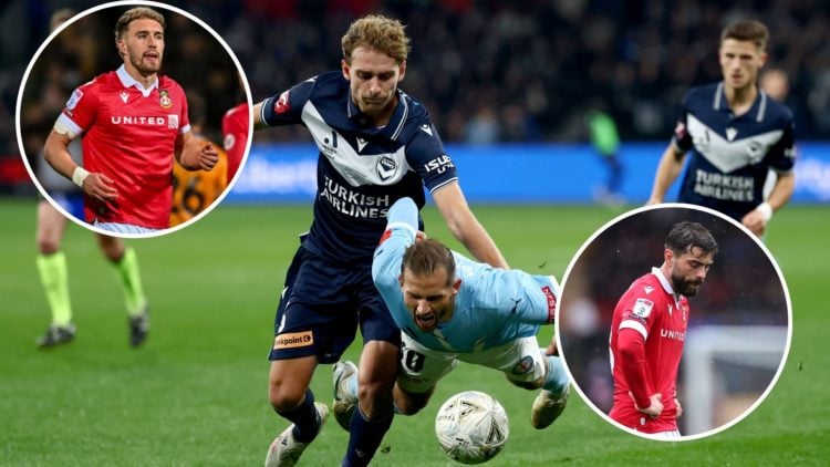 Image of Ryan Teague of the Victory and Andreas Kuen of the City compete for the ball during the A-League Men Grand Final match between Melbourne C...