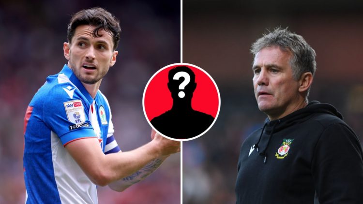 Split Image of Lewis Travis of Blackburn Rovers applauds during the Sky Bet Championship match between Sheffield United FC and Blackburn Rovers, Ph...