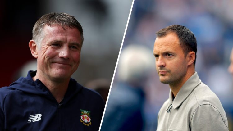 A split image of Wrexham boss Phil Parkinson (L) and Birmingham City boss Chris Davies (R)