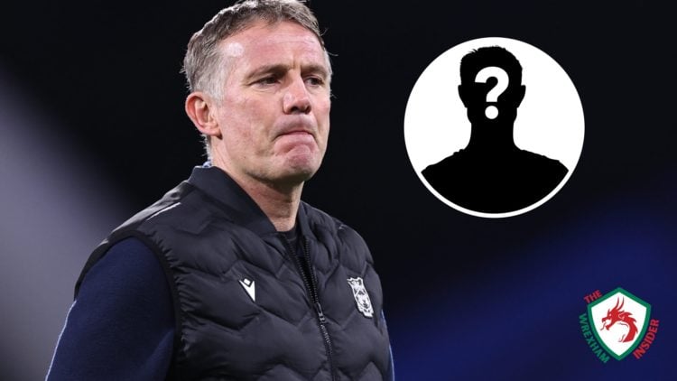 Wrexham AFC manager Phil Parkinson looks on during a game. Inset a picture of a mystery player.