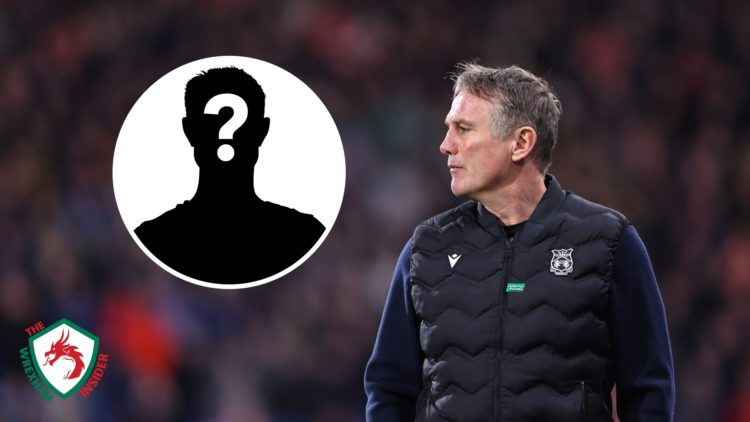 Wrexham AFC manager Phil Parkinson looks on during a match. Inset a picture of a mystery player.