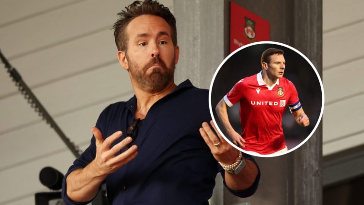 Wrexham owner Ryan Reynolds. Inset, Wrexham striker Paul Mullin.