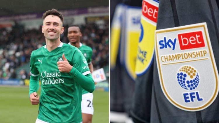 Ryan Hardie of Plymouth Argyle reacts during the Sky Bet Championship match between Plymouth Argyle FC and Sheffield United. An EFL Championship lo...