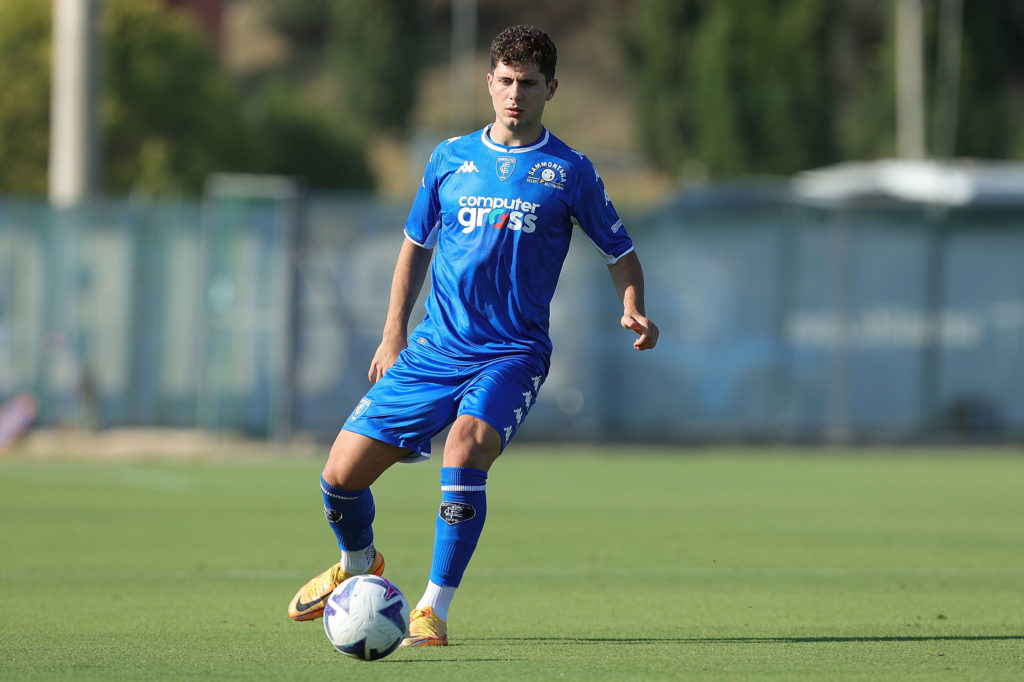 Liberato Cacace in action during Empoli v Castelfiorentino in the Pre-season Friendly clash.