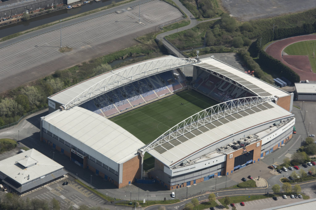 The DW Stadium, home of Wigan Athletic Football Club