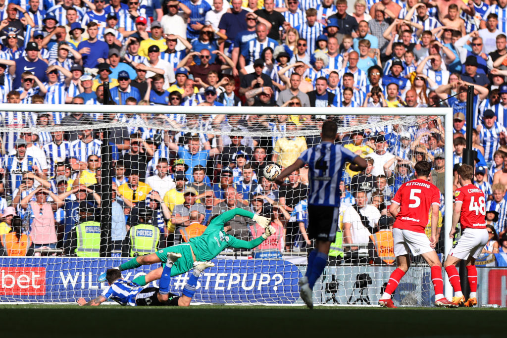 Josh Windass of Sheffield Wednesday scores