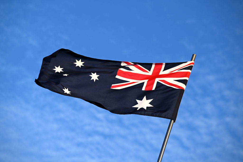 General view of the Australia flag.