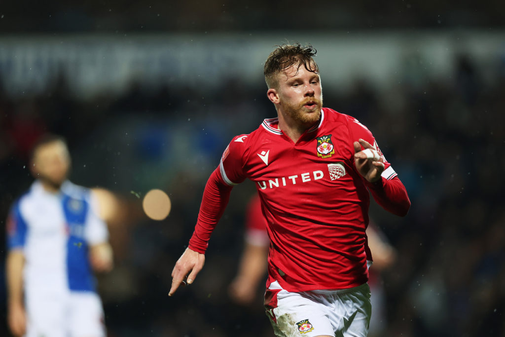 Andy Cannon of Wrexham celebrates