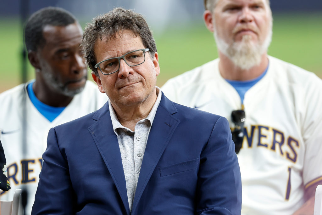 Mark Attanasio owner of the Milwaukee Brewers during the Ryan Braun Walk of Fame Ceremony at American Family Field