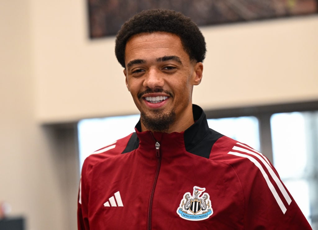 Jamal Lewis arrives ahead of Newcastle United v Stade Brestois in the Pre-Season Friendly clash.