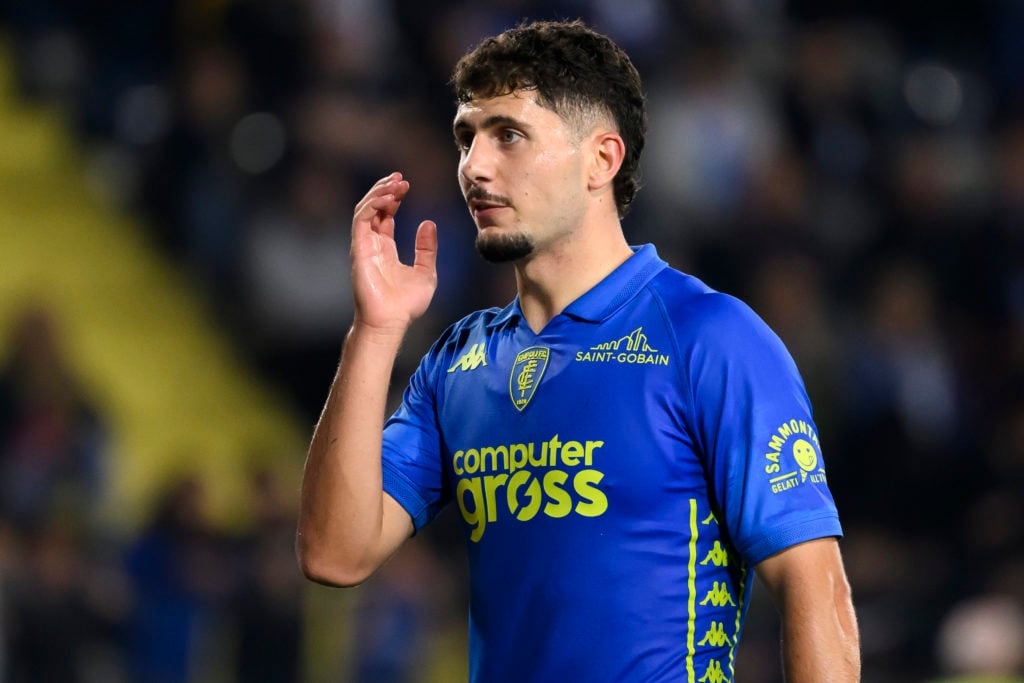 Liberato Cacace of Empoli FC reacts