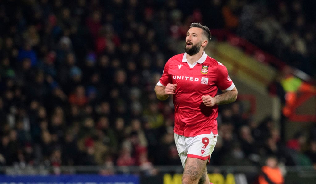 Ollie Palmer of Wrexham during the Sky Bet League One match between Wrexham AFC and Lincoln City