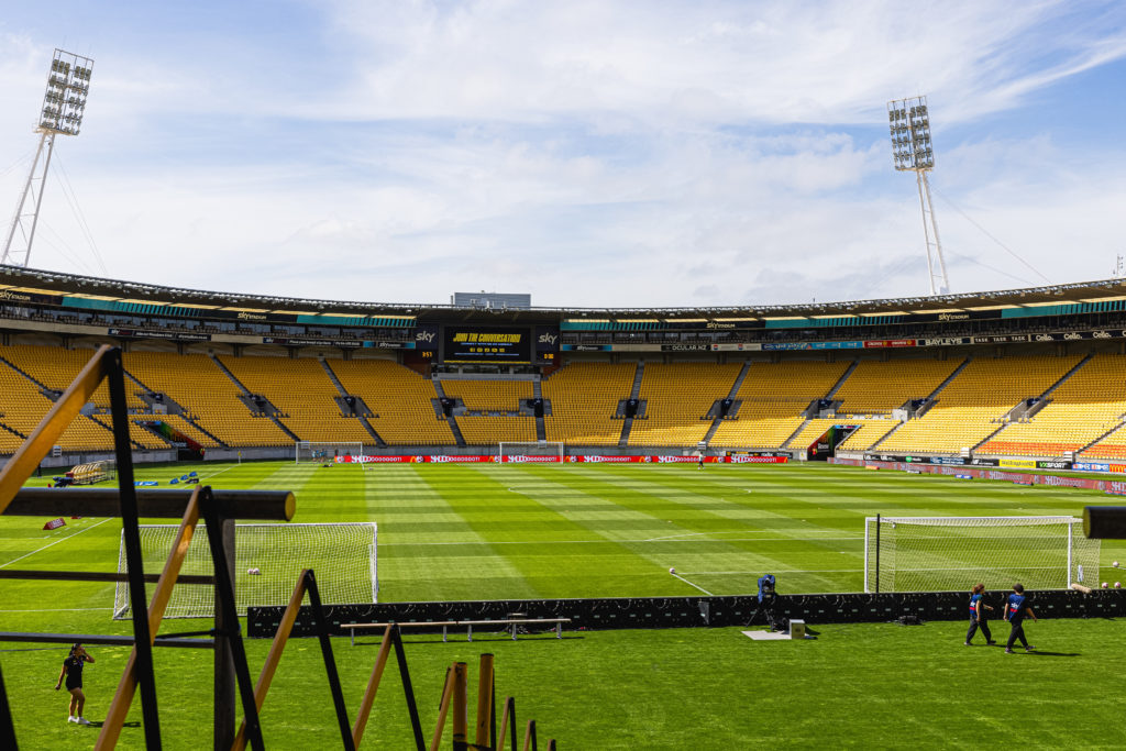 A general view inside Sky Stadium in Wellington.