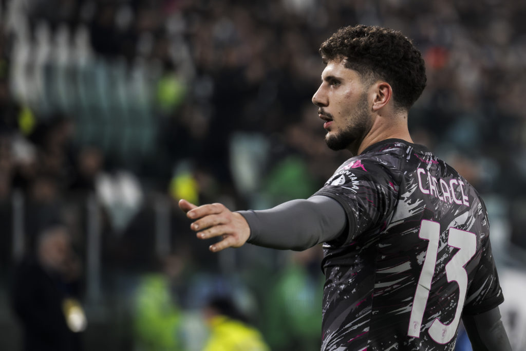 Liberato Cacace of Empoli FC gestures during the Coppa Italia quarter final football match between Juventus FC and Empoli FC