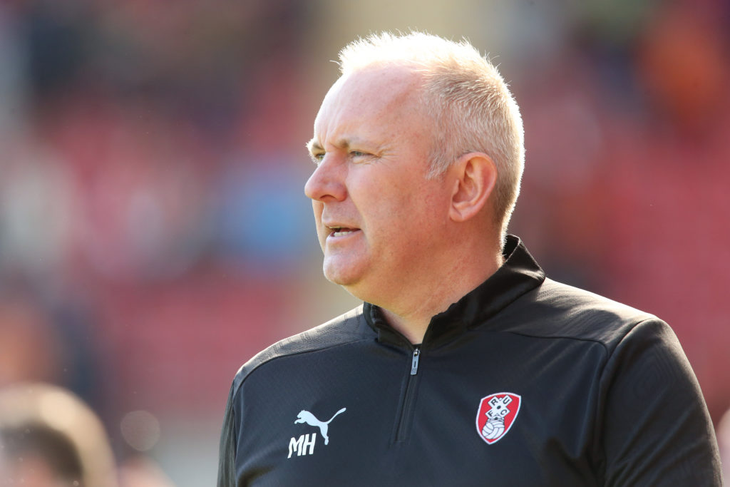 Rotherham United boss Matt Hamshaw looks on against Blackpool.