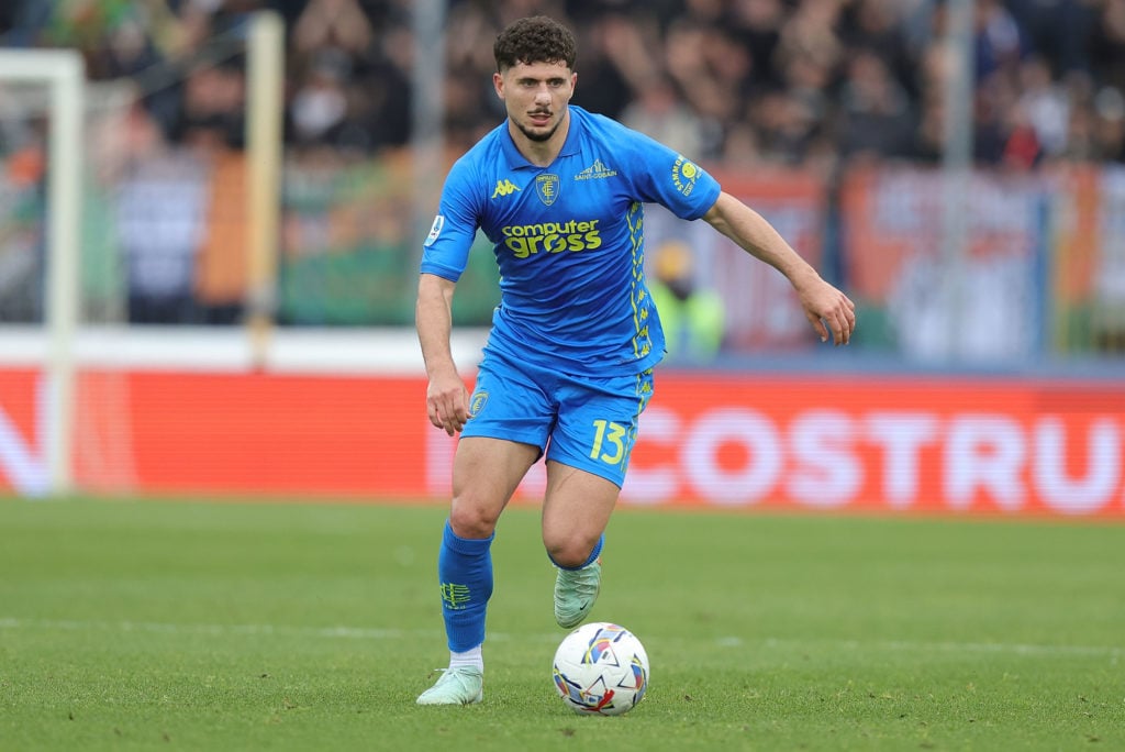 Empoli's Liberato Cacace in action against Venezia in Serie A.
