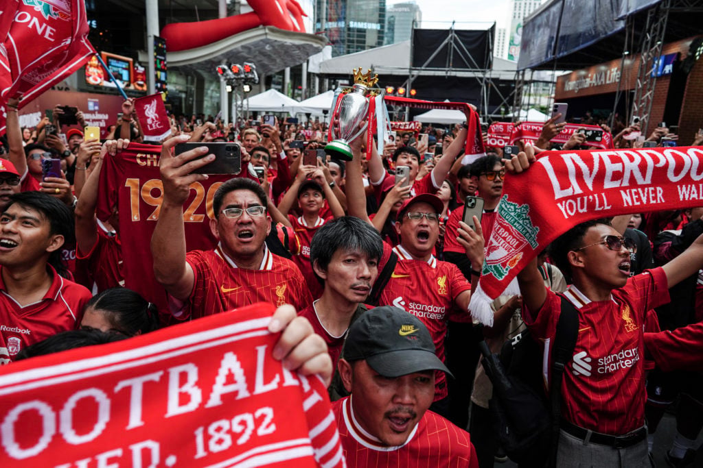 Liverpool FC Supporter In Thailand Celebrating The Club's Premier League Title