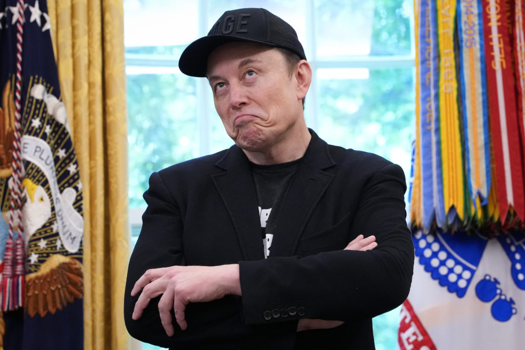 President Trump Holds Press Conference With Elon Musk in White House's Oval Office.