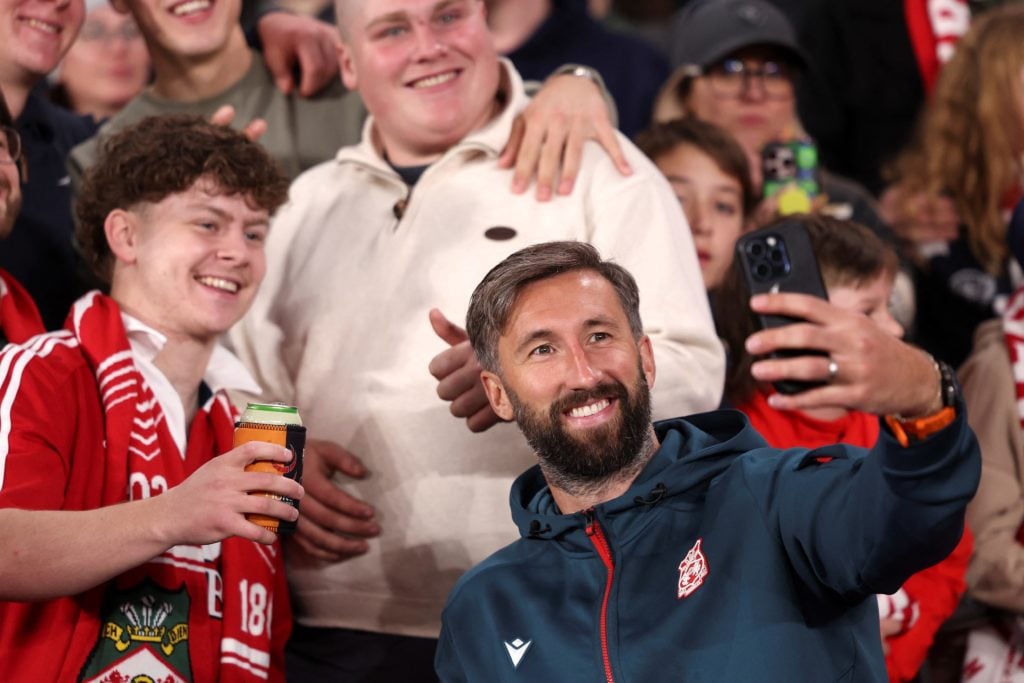Wrexham AFC's Ollie Palmer poses for a selfie